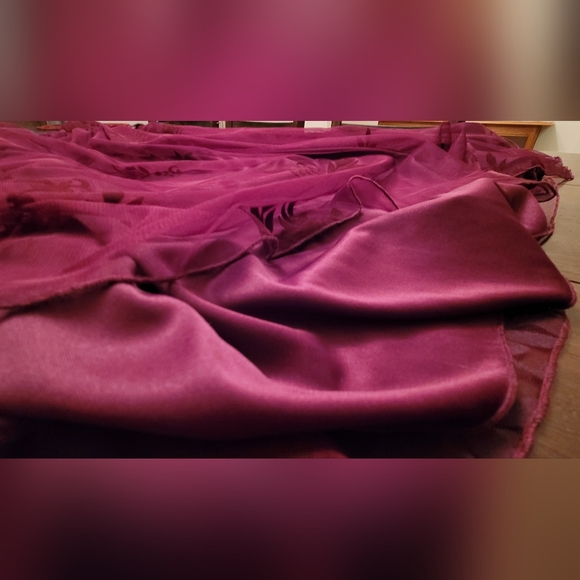 GALINA SIGNATURE || Burgandy Wine Half Wrap Formal Gown - Women's Sz 14 - Picture 4 of 16